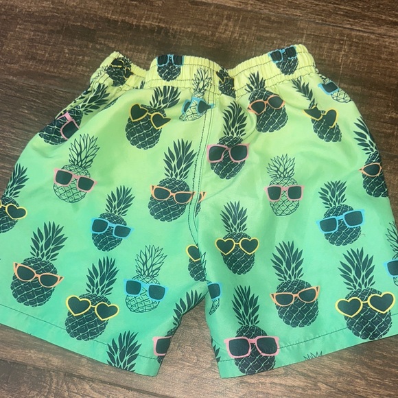 Kids Pineapple Print Green swim Shorts - Picture 5 of 5